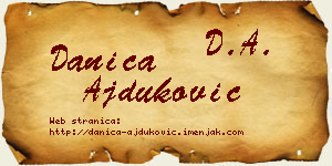 Danica Ajduković vizit kartica